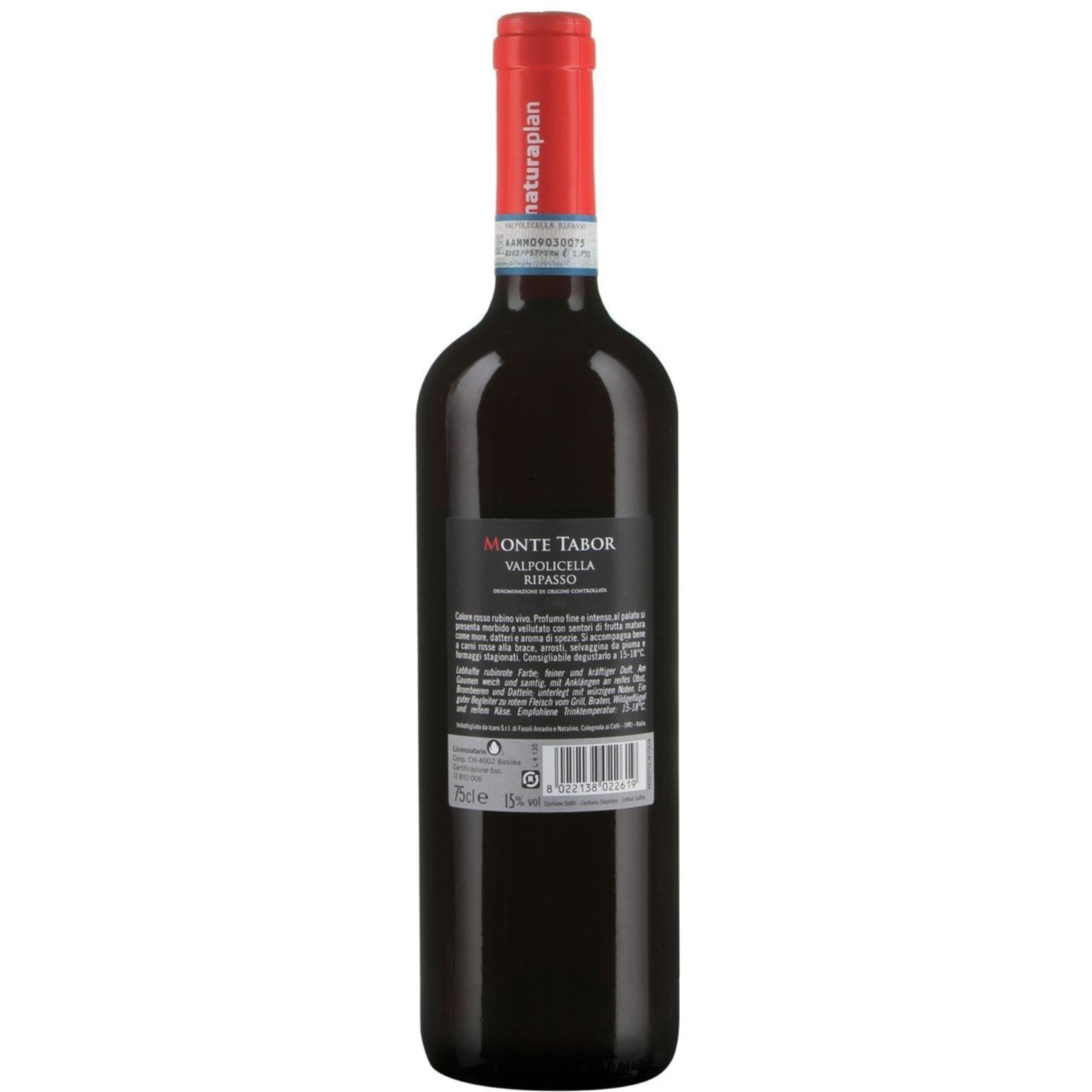 Naturaplan Bio Monte Tabor Valpolicella Ripasso DOC -75cl