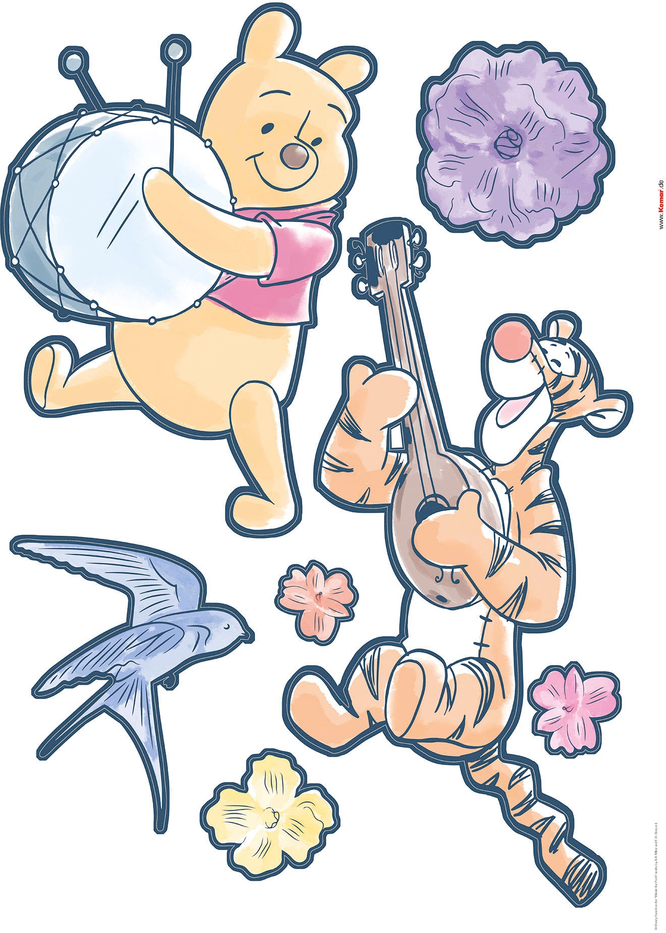 Komar Wandtattoo »Winnie the Pooh Rock-a-bye - Grösse 50 x 70 cm« selbstklebend, Wandsticker, Kinderzimmer