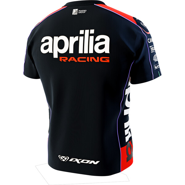 Ixon - T-shirt enfant Aprilia 23 Noir / Rouge fluo
