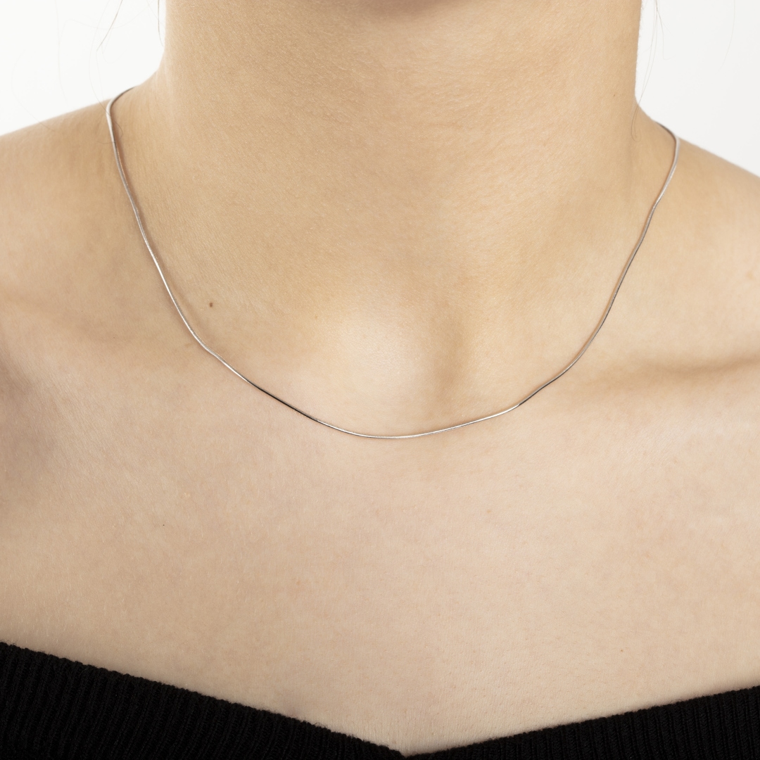 Schlangenkette 750/18 K Weissgold 0.9mm