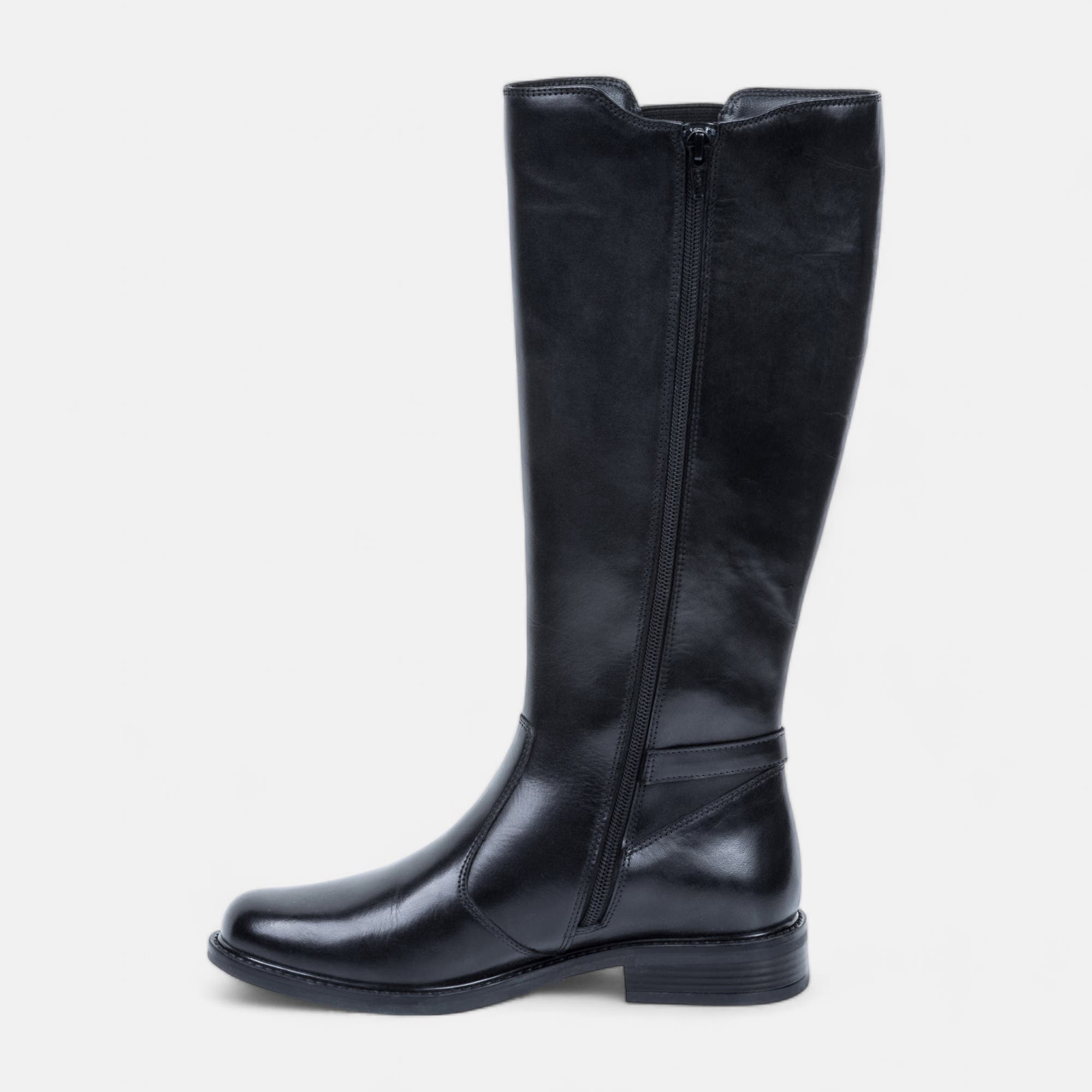 Bottes Femme en cuir noir
