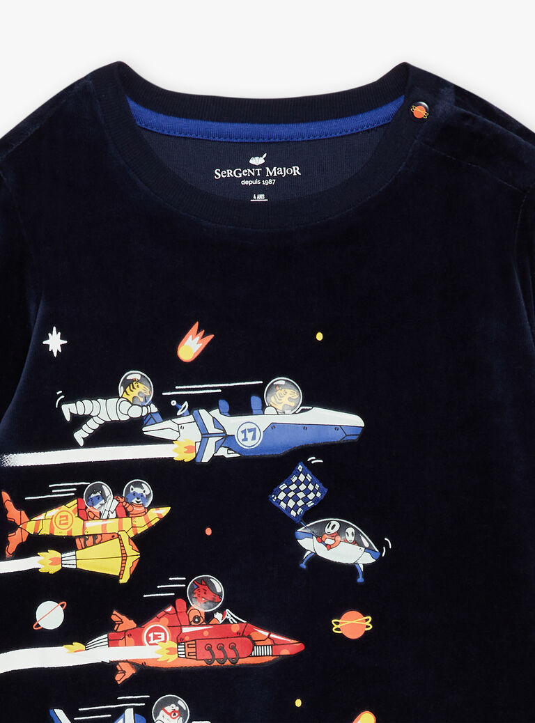 Pyjama bleu marine en velours