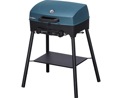 Enders Explorer Next Pro tafelgrill, 47 x 58 x 80 cm, 2 branders, 50 mbar, blauw, inclusief uitneembare vetopvangbak
