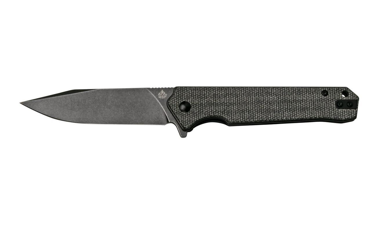 QSP Knife Mamba V2 QS111-G2 Blackwashed, Black Micarta zakmes
