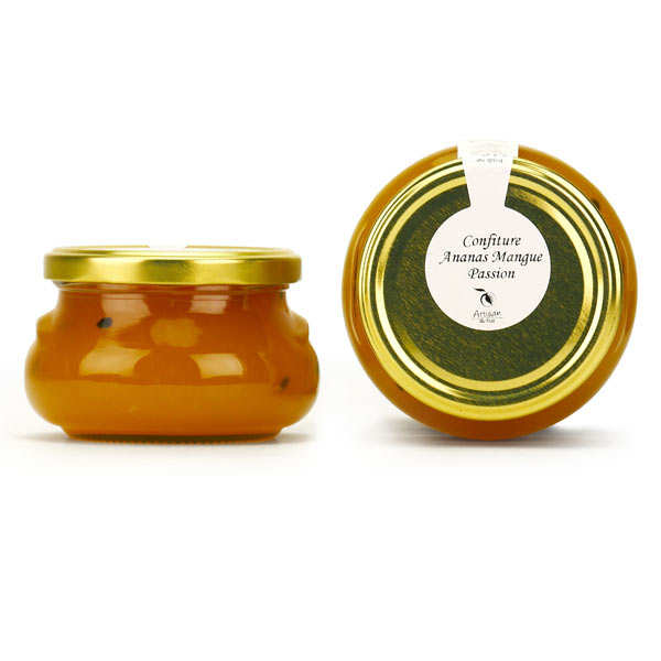 Confiture ananas, mangue et fruit de la passion