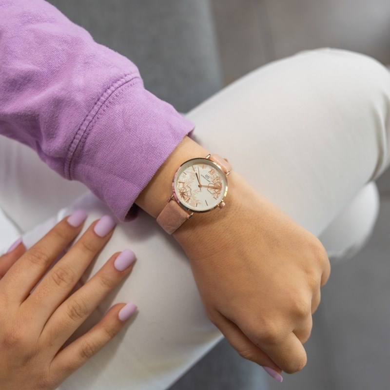 Montre Femme GIORGIO bracelet Cuir Rose