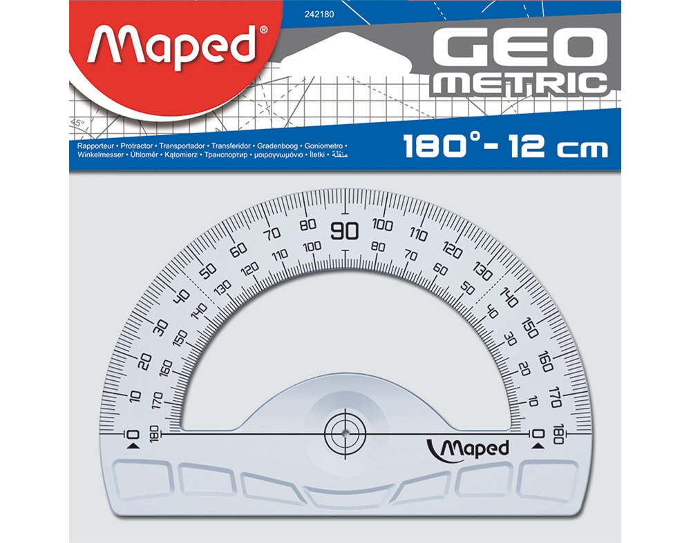 TRANSFERIDOR GEOMETRIC MAPED 180º - 12CM