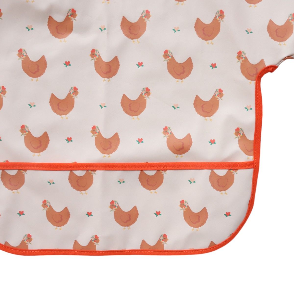 Bavoir tablier manches longues 1-3 ans - La petite poule rousse Jolie saison