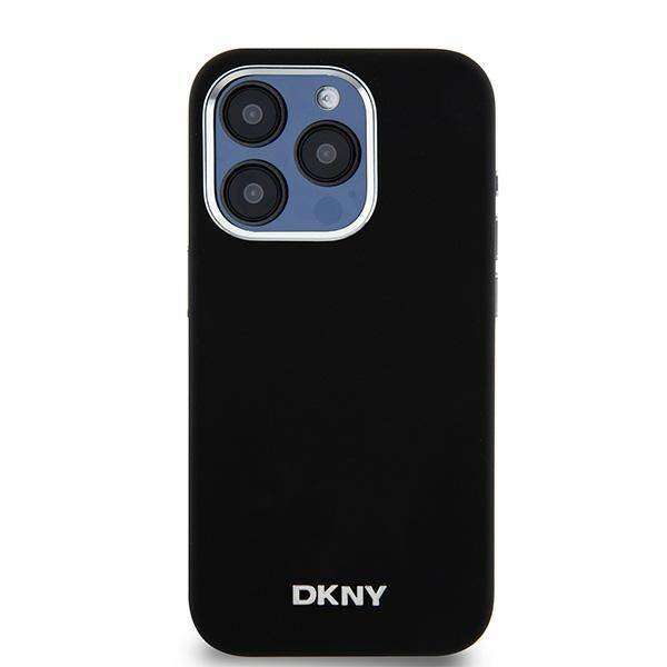 iPhone 14 Pro MagSafe Silikon Hülle Case Metal Logo (DKHMP14LSMCHLK) - Schwarz