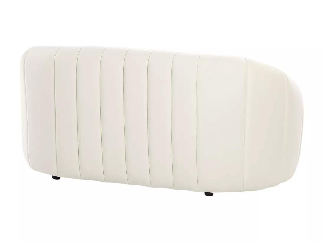 Canapé coquillage 2 places en velours blanc cassé MALUNG