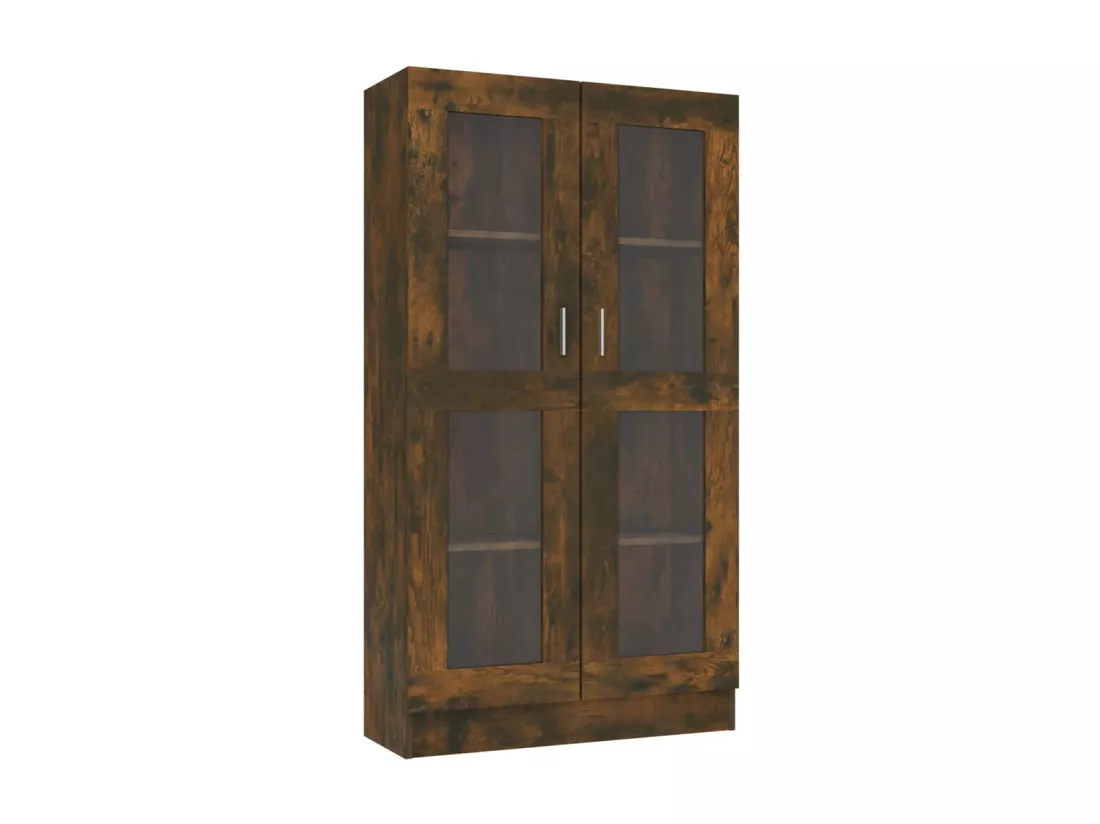 Armoire à vitrine Chêne fumé 82,5x30,5x150 cm Bois d'ingénierie