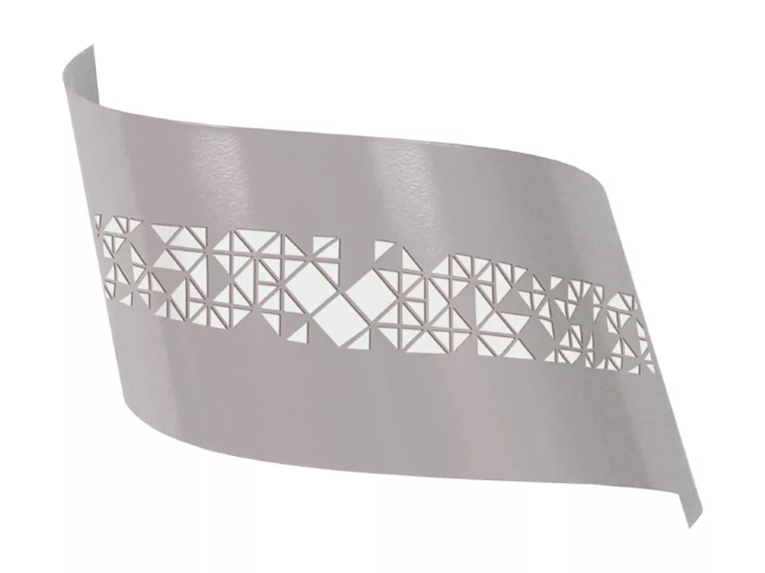 Applique métal taupe decoupé laser 10 cm.