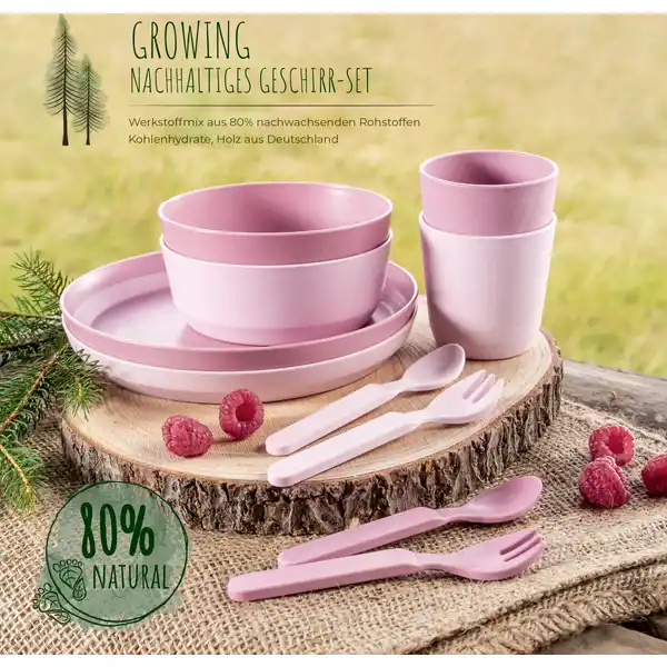 Growing Besteck 2er Set rosa