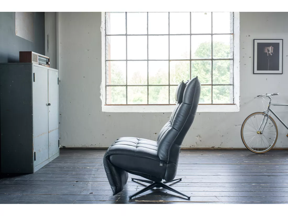 Fauteuil - Noir cuir - MIKO