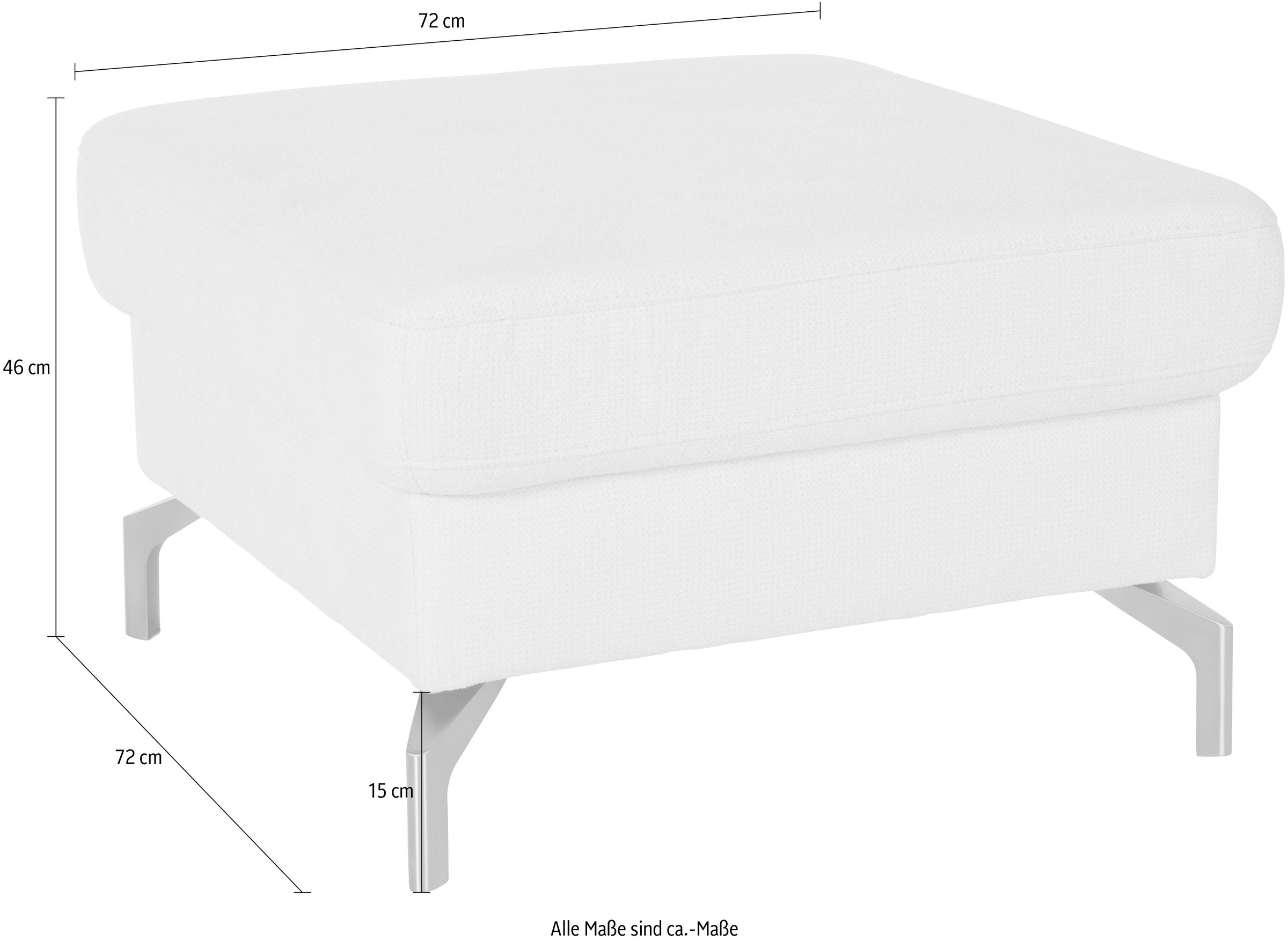 sit&more Hocker »Percy« Fusshöhe 15cm, wahlweise mit unterschiedlichen Fussfarben