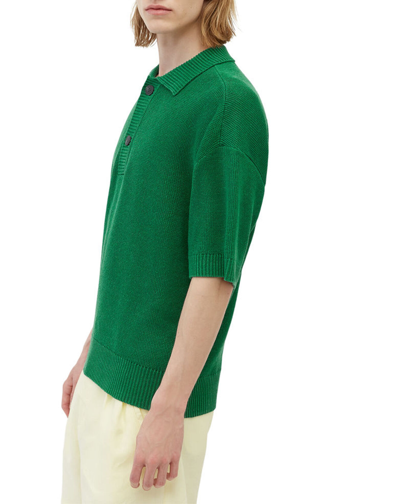 Marc O'Polo Polo 100% Lin manches courtes Maille vert emeraude