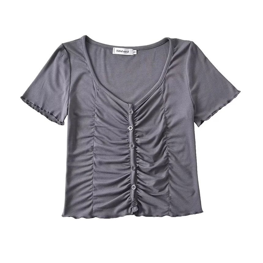 Asiris - Kort mouwloos geplooid slim-fit crop top