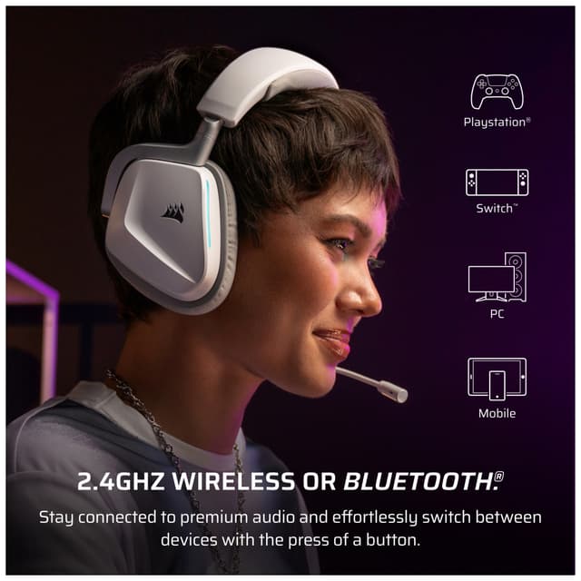 Corsair Void v2 trådløst gaming-headset (hvid)