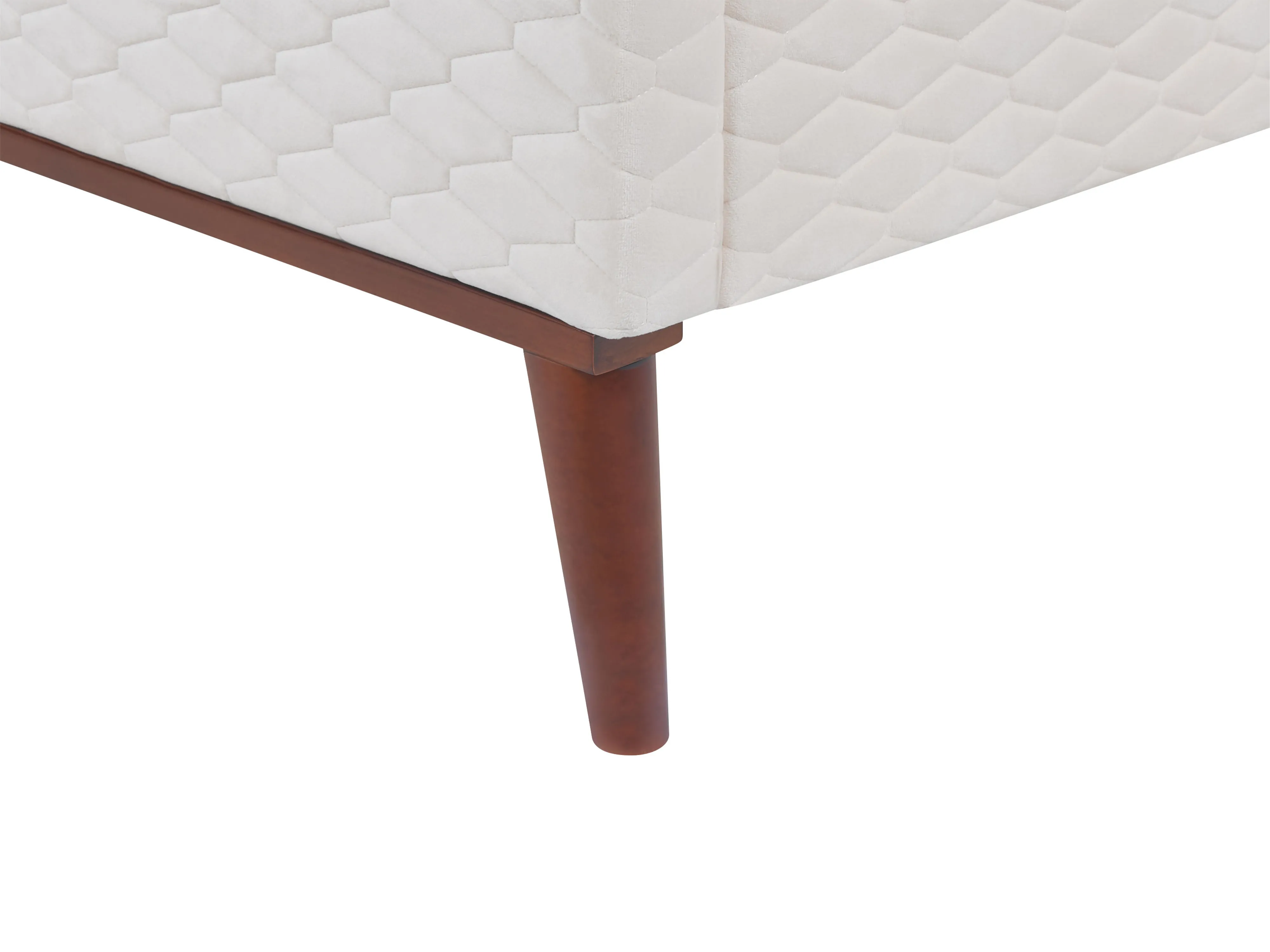 Bed Fluweel BAYONNE 90 x 200 cm Gebroken wit