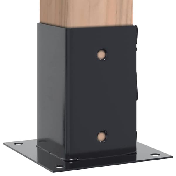 vidaXL Stolpebunner firkantet 12 stk 81x81 mm pulverlakkert stål