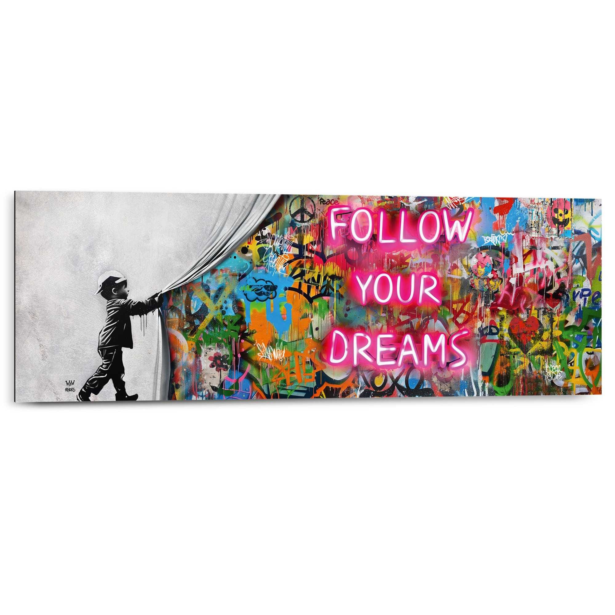 Reinders! Deco-Panel »Graffiti follow your dreams« Hobbyraum - Mehrfarbig - MDF - Street Art - 90x30 cm