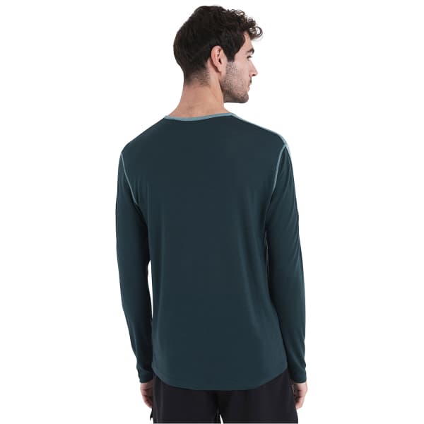 T-shirt randonnée ICEBREAKER M MERINO 125 ZONEKNIT ENERGY WIND LS TEE FATHOM GREEN/CLOUD RAY/CB