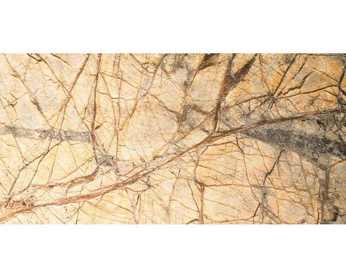 Echt steenmarmer SlateLite, flinterdun 1,5 mm, Regenwoudbruin, 61x122 cm