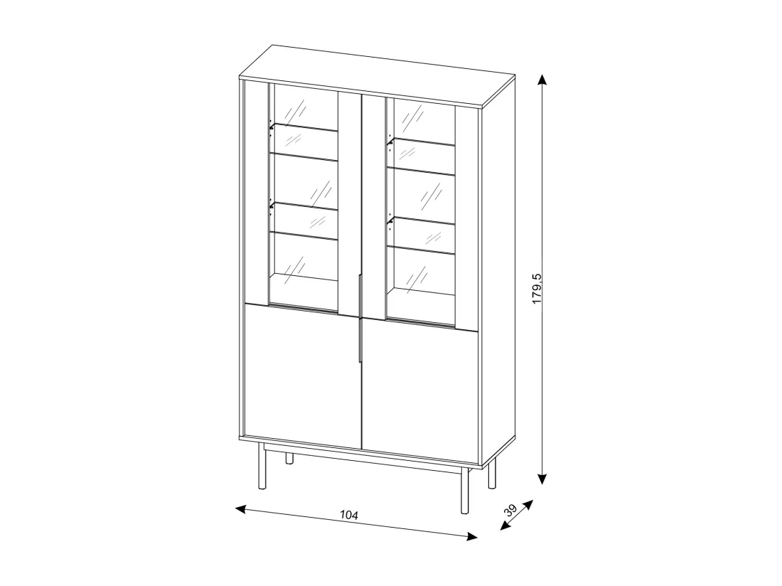 Vitrine avec 2 portes - Beige - DABRIANA