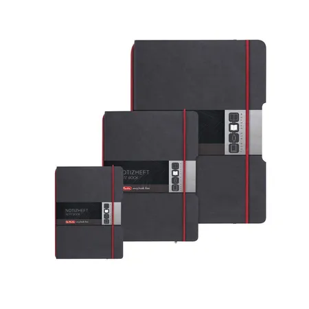 Herlitz Notizheft A6 Flex Lederoptik schwarz