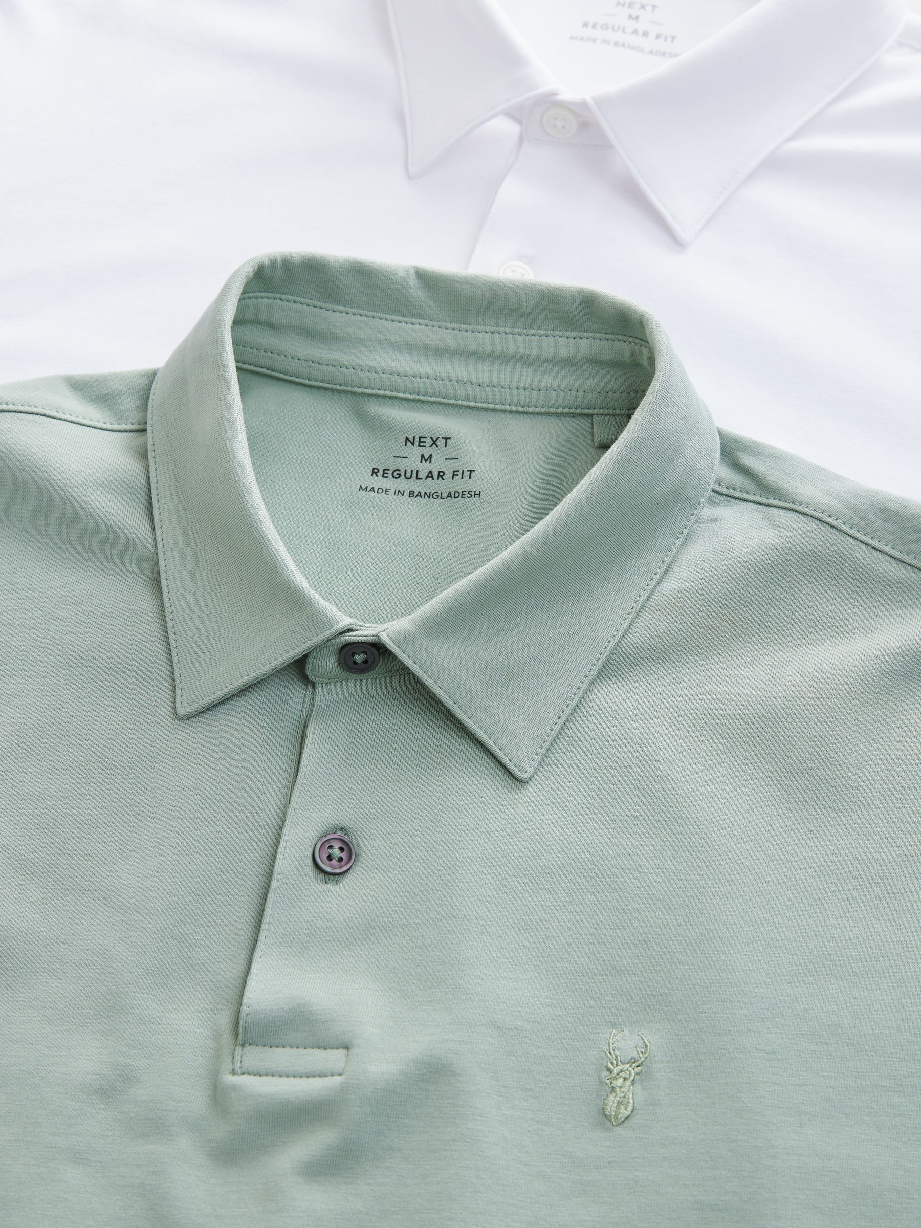 Blauw/groen/wit - Set van 3 jersey poloshirts met korte mouwen