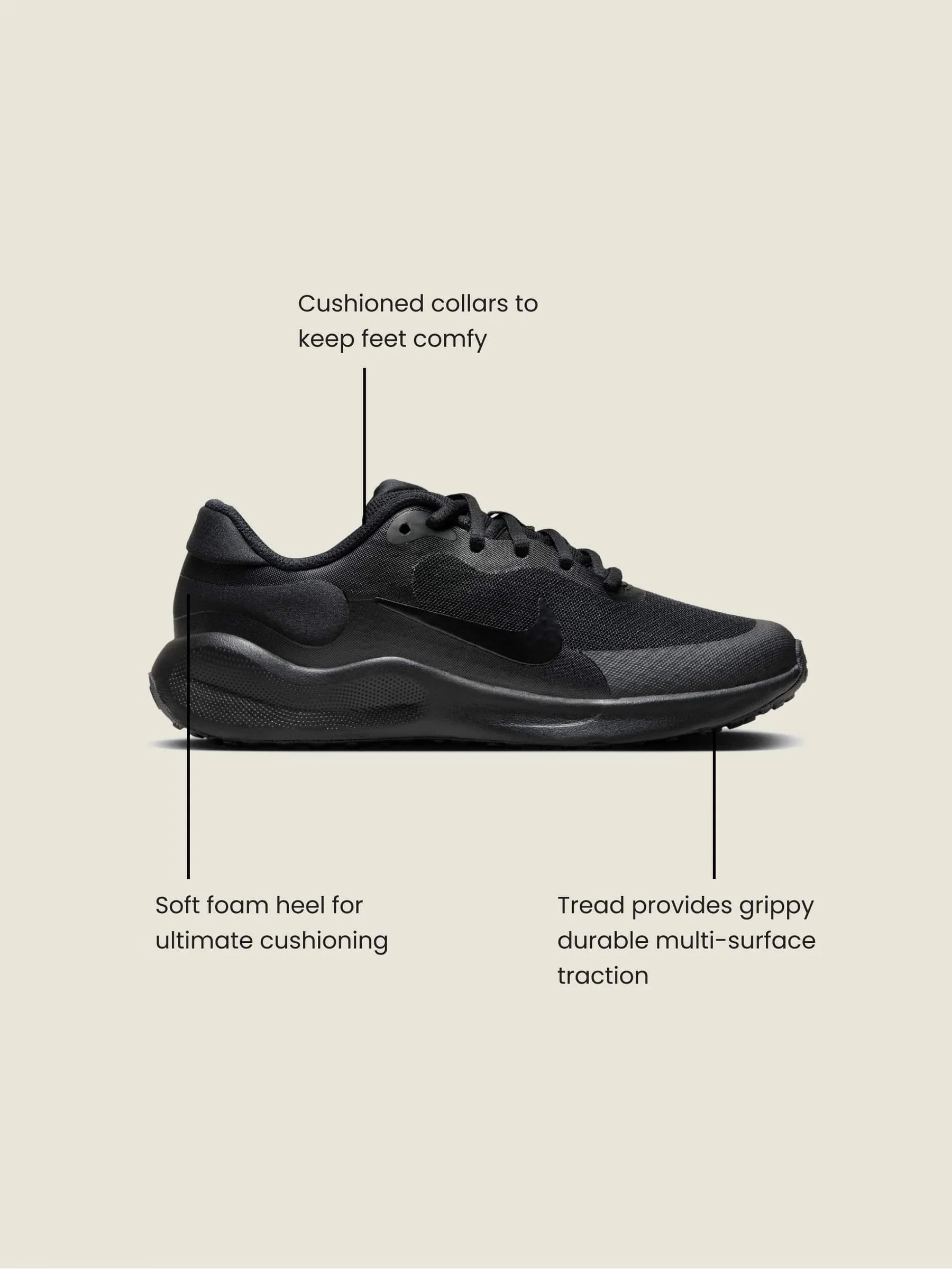 Zwart/wit - Nike Youth Revolution 7 sneakers