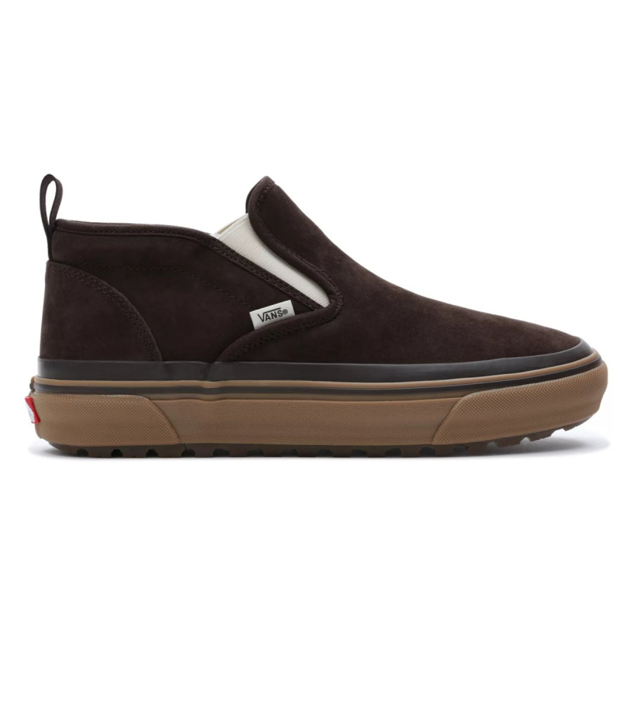 Tênis Vans UA Mid Slip MTE-1 de couro, cor bordô