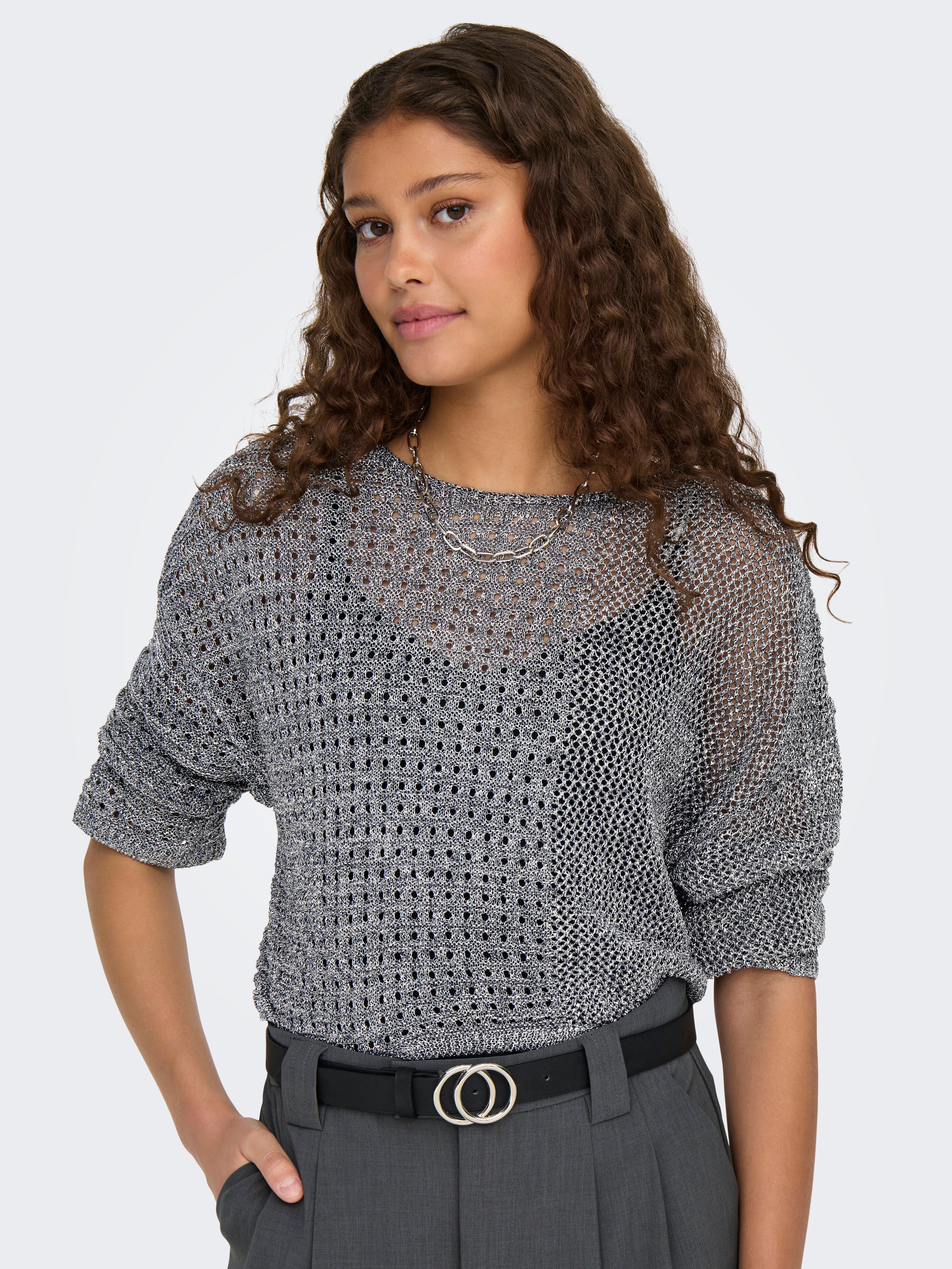 ONLNORA Strickpullover Silver
