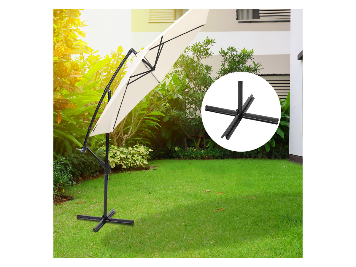 Brixy 300 cm zweefparasol met voet - Cream