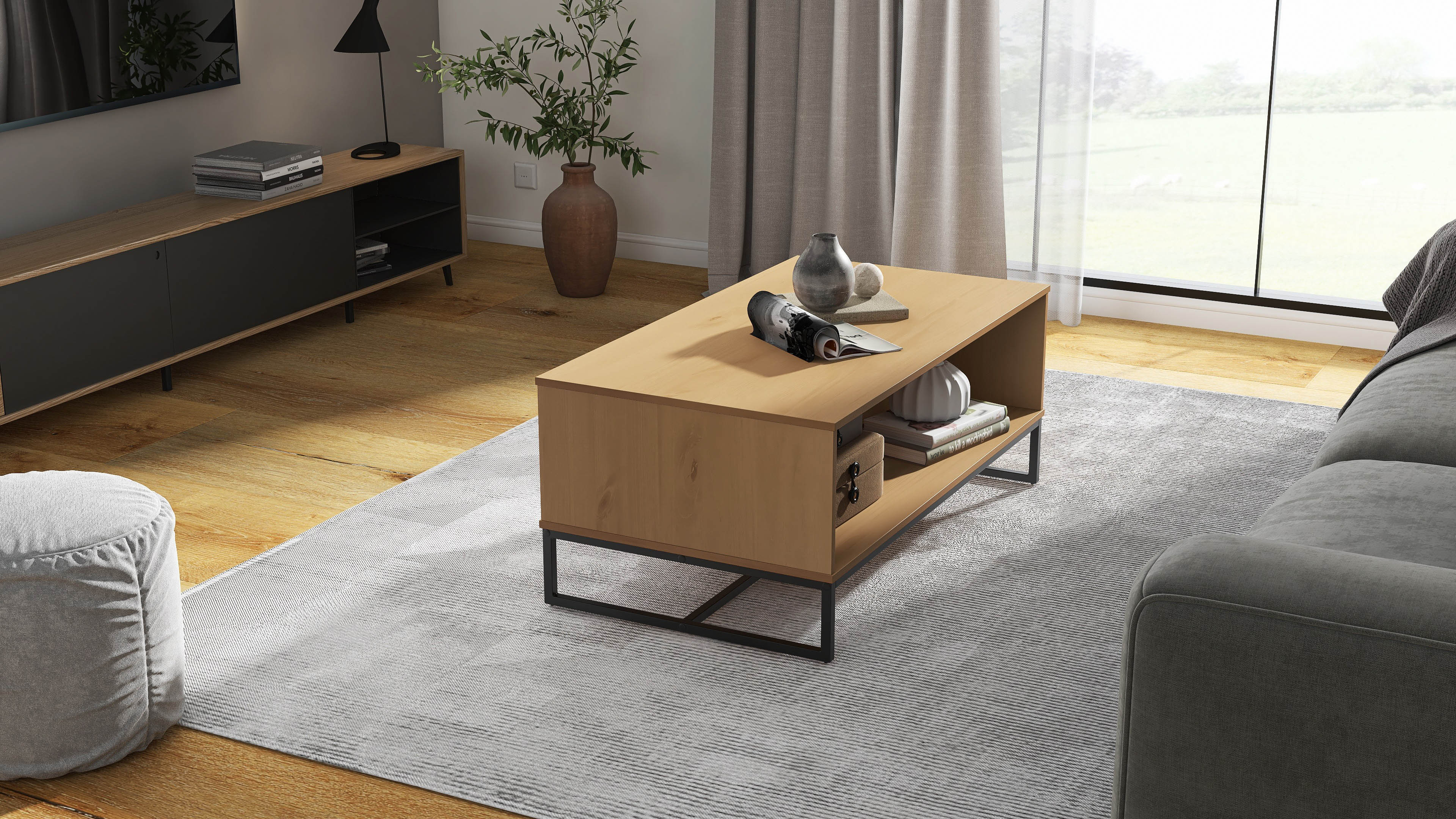 Inter Link Couchtisch Sofatisch Vivo - Kiefer Massivholz