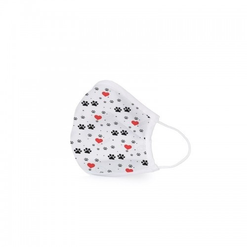 Máscara facial personalizável, aprovada e lavável, com estampas de patas da Pets Love.