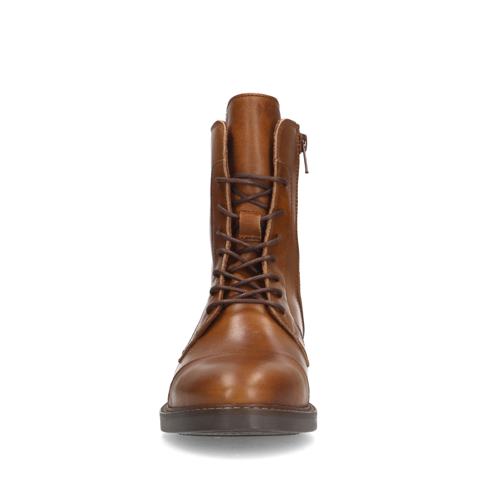 Cognac leren veterboots