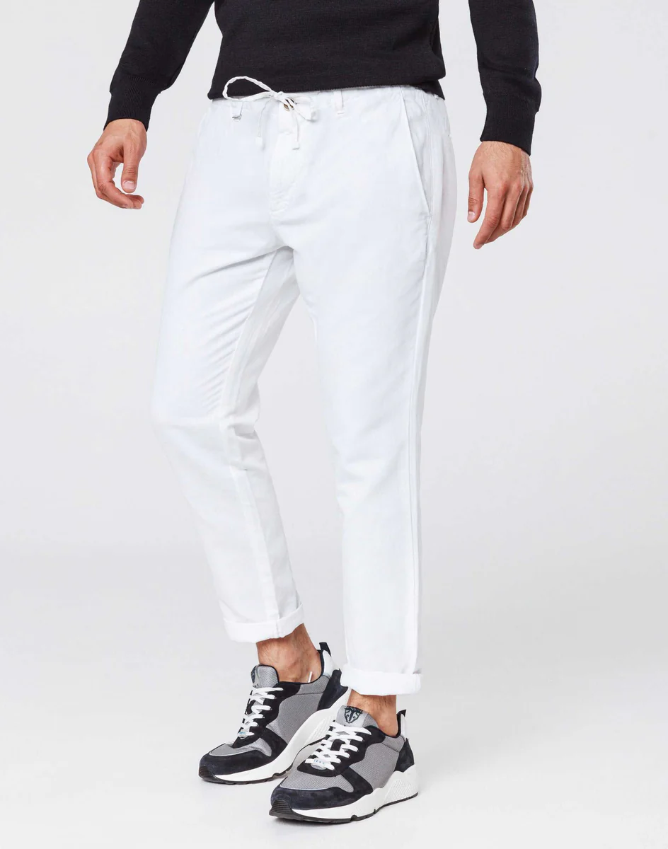 Slack coton lin blanc