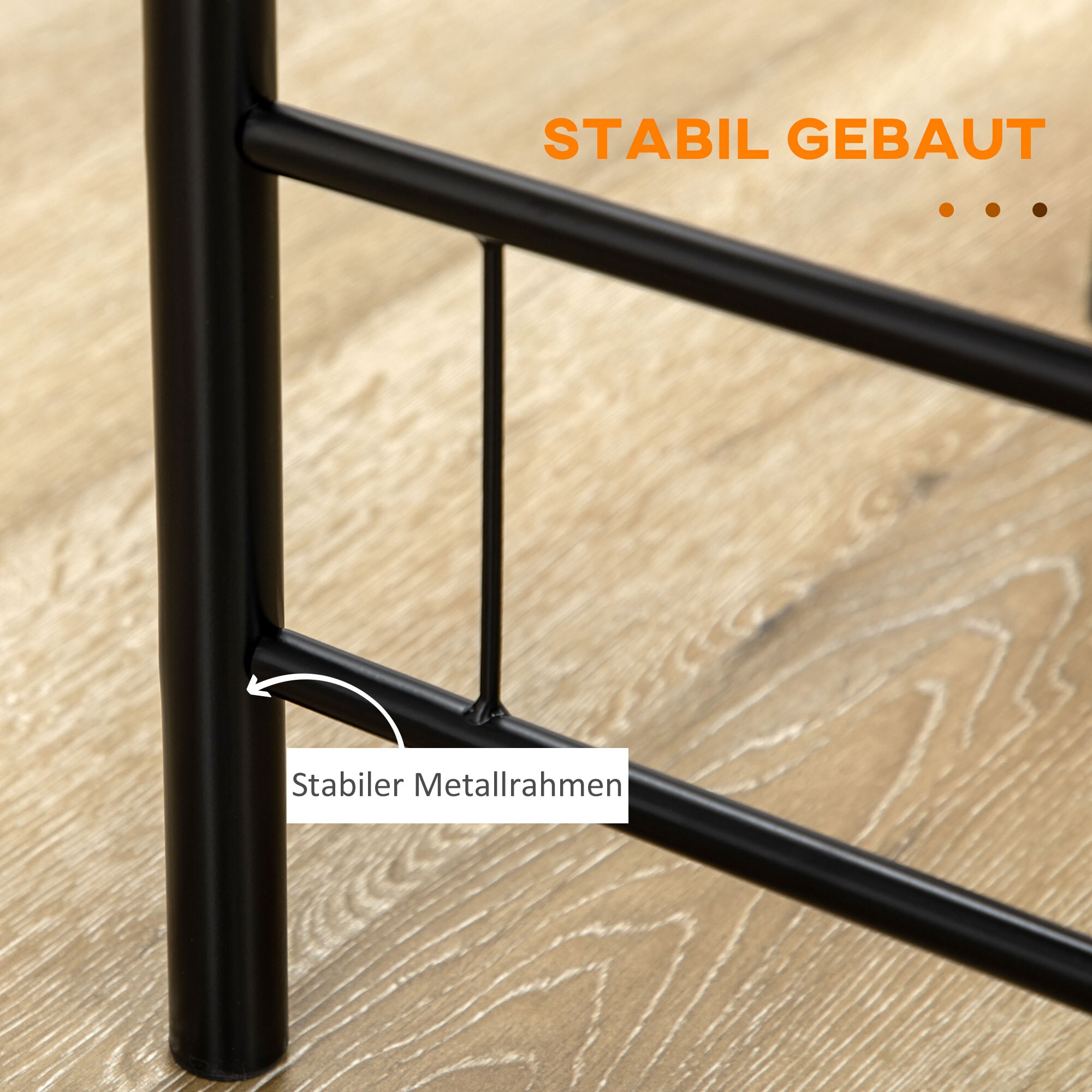 HOMCOM Essgruppe mit 2 Stühlen schwarz 80L x 53B x 74,5H cm