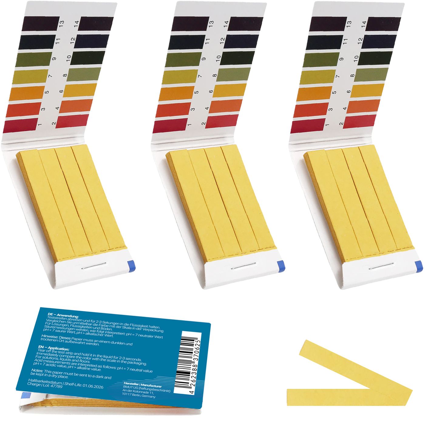 BMUT pH-Wert 1-14 Teststreifen Lackmuspapier