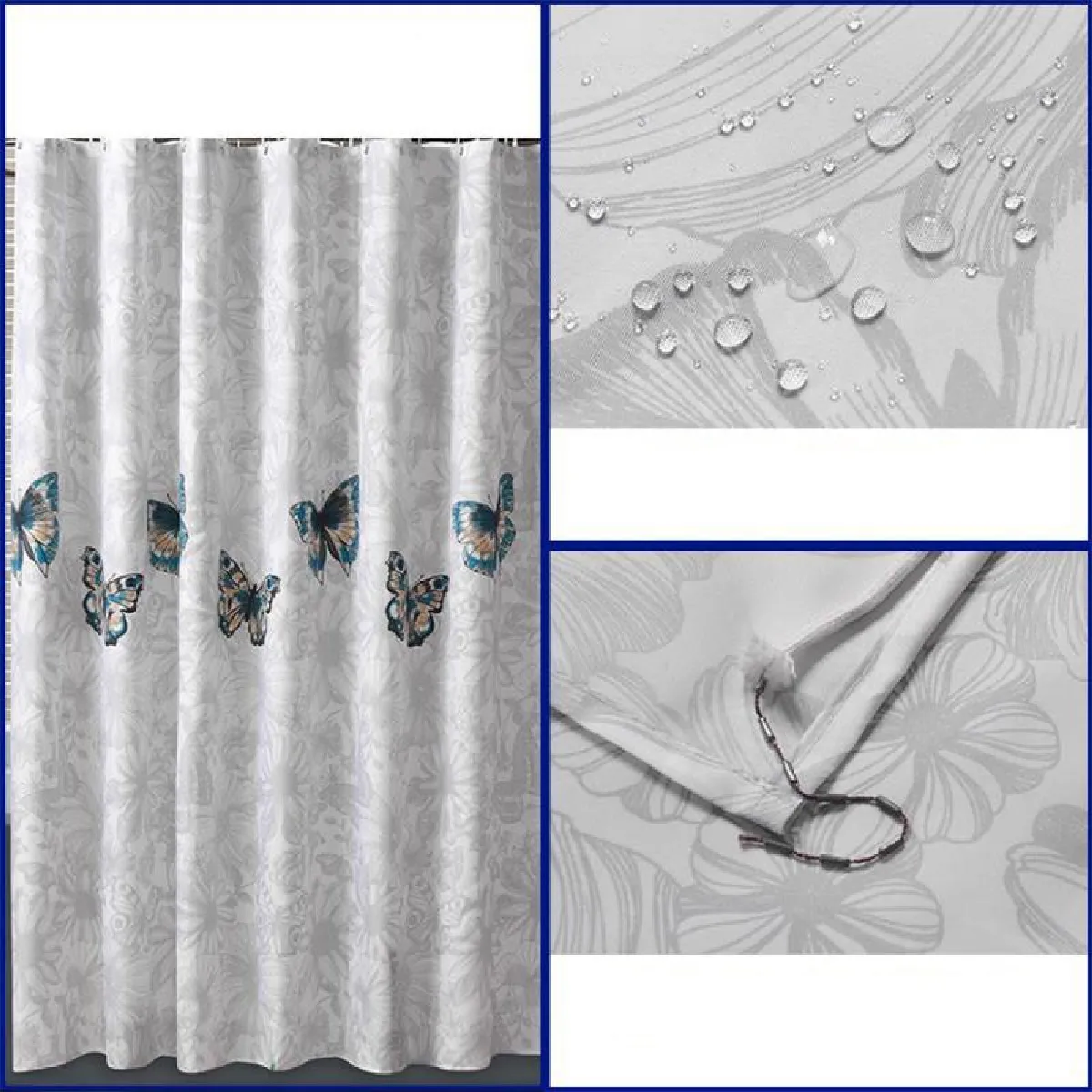 Universal Rideau de douche papillon