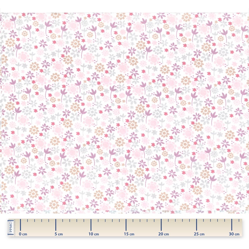 Coupon Tissu 1 M Tapis De Fleurs Pastel Ex1075