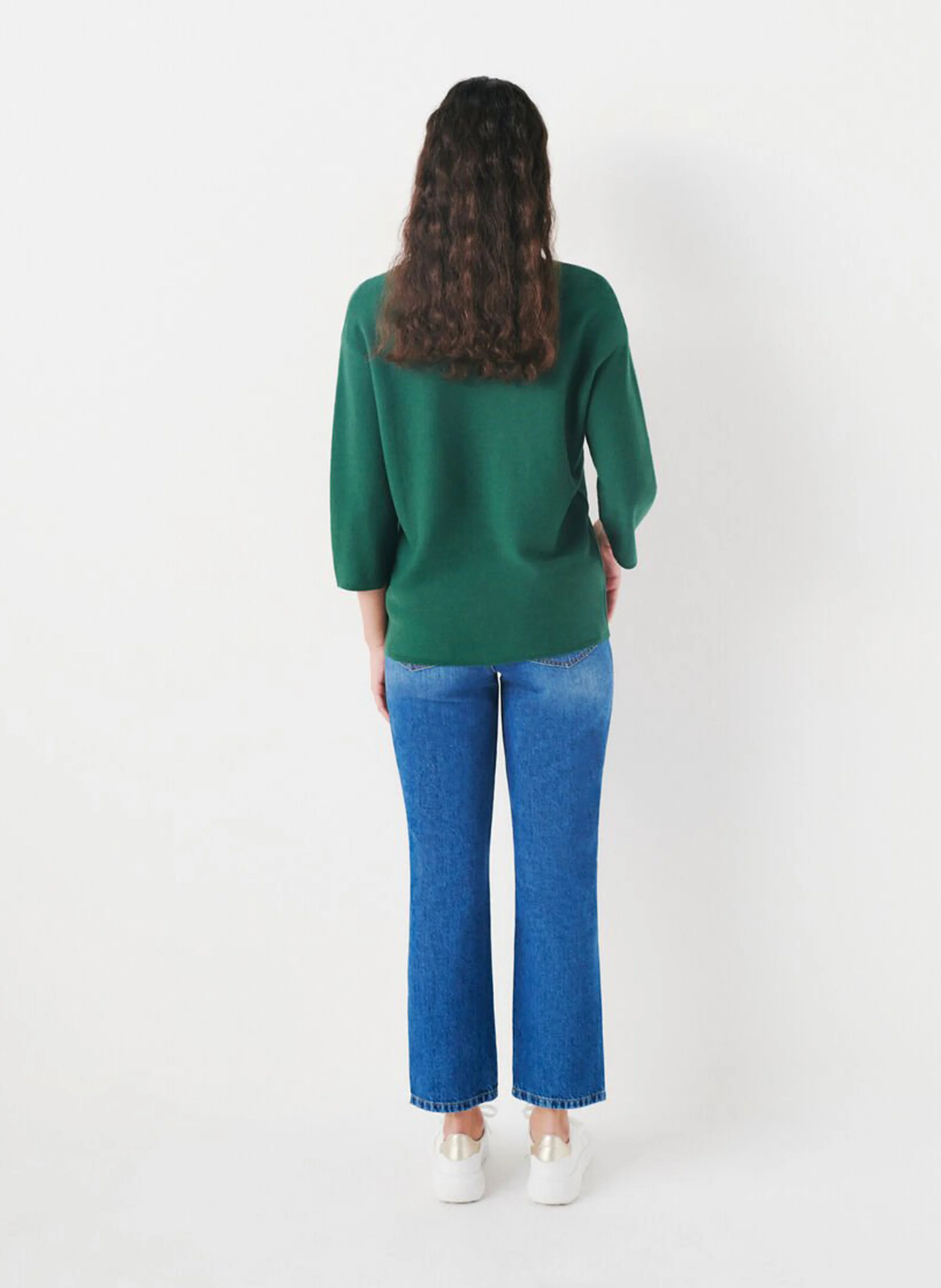 MBOBBY - Pull ample col V en coton | Vert