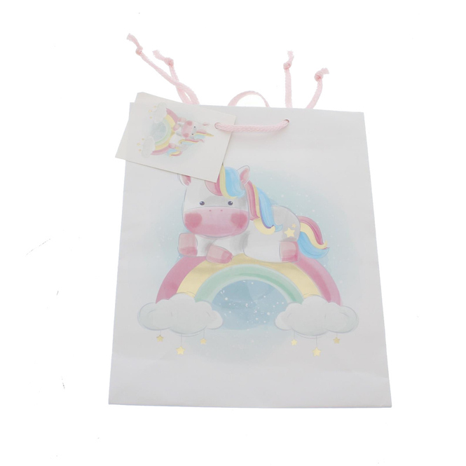 Geschenktasche Einhorn - ca. 17,5 x 9,5 x 23 cm