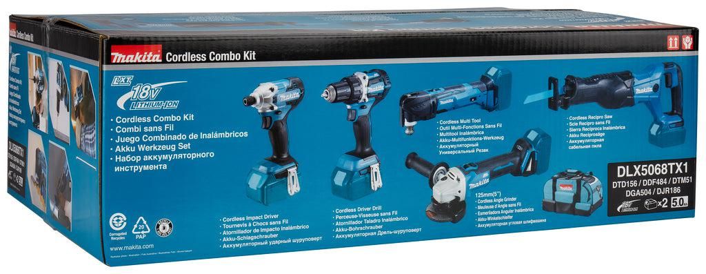 Makita DLX5068TX1 Accu Combiset 5-delig 18V 5.0Ah in Tas