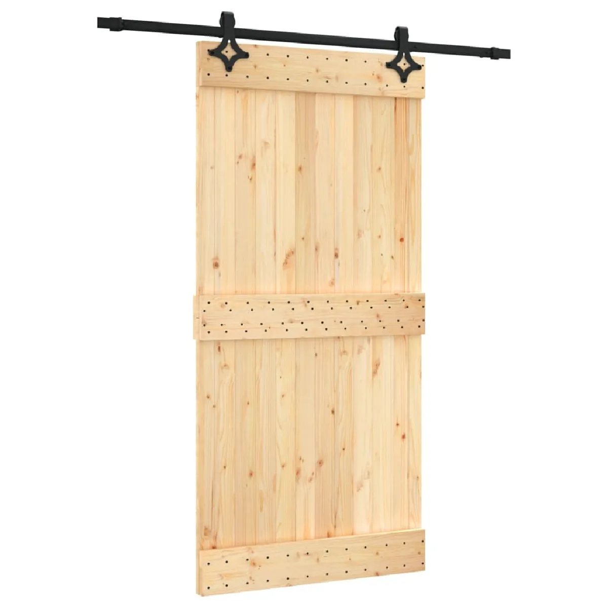 vidaXL Porte coulissante avec quincaillerie - Pin massif