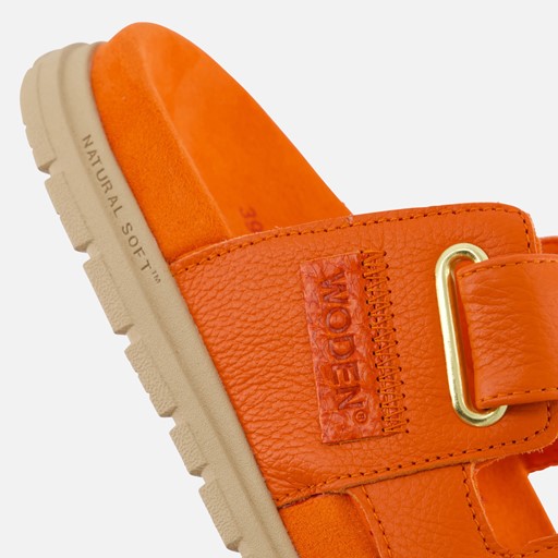 Woden Lisa Sandalen oranje Leer
