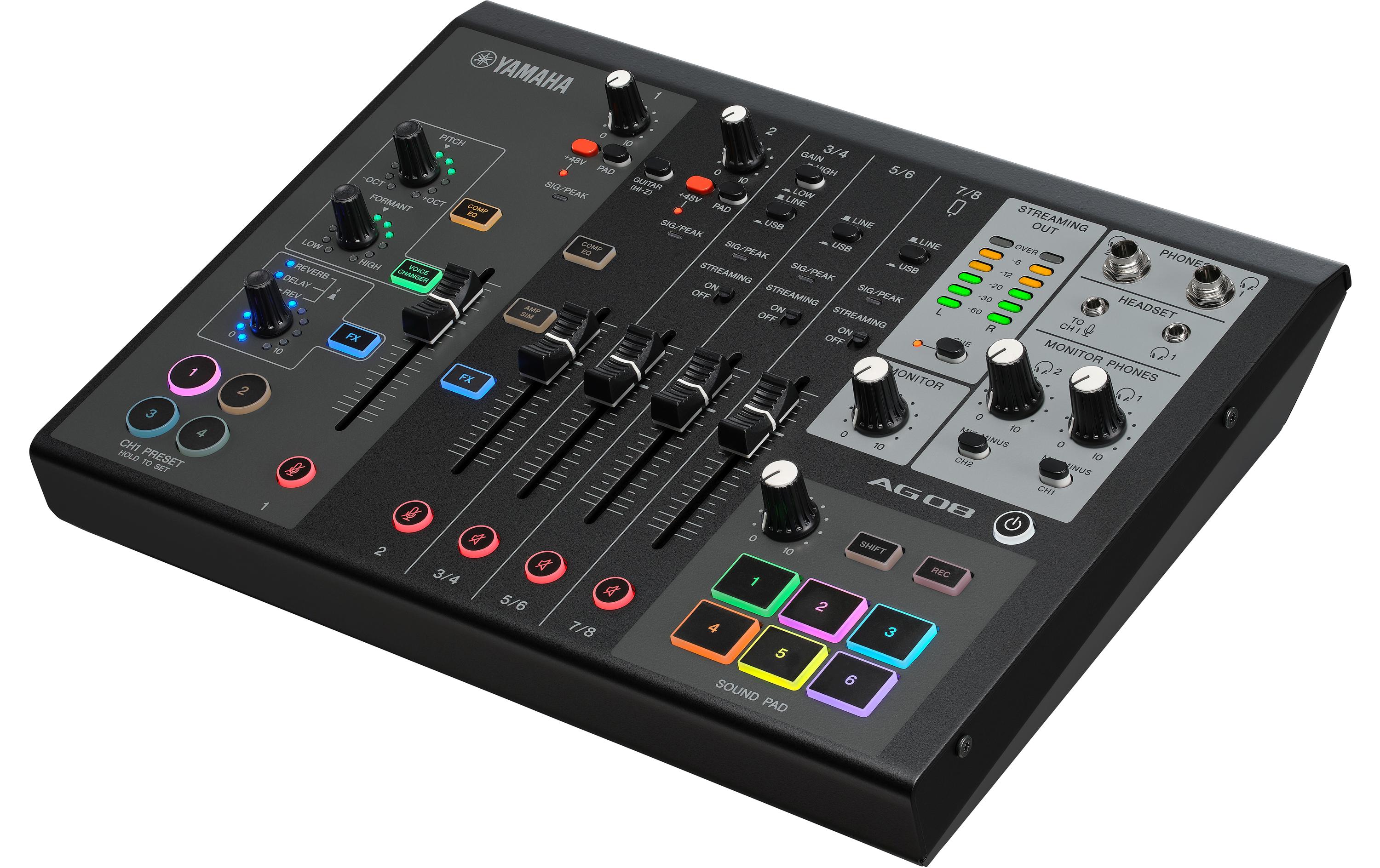 Mischpult AG08<br>Live Streaming Mixer mit allen wesentlichen Funktionen