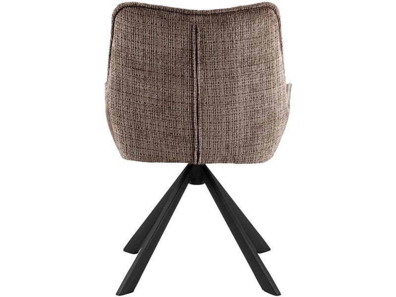 AC Design Stuhl Eddie 2 Stück, Braun Esszimmerstuhl mit Chenille-Bezug