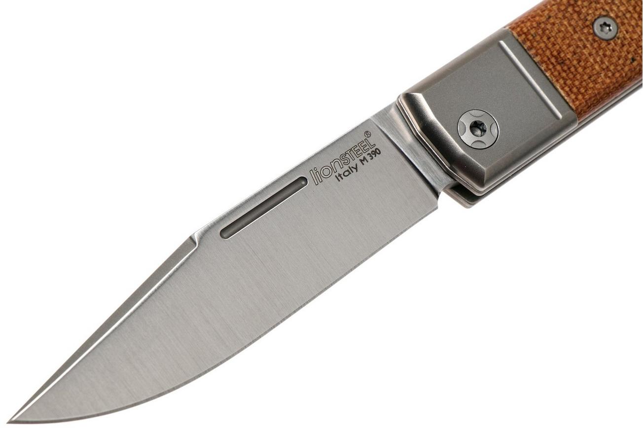 LionSteel BestMan BM1 CVN Natural Canvas Micarta slipjoint zakmes